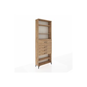 Arges Dolap 4 Raflı 4 Çekmeceli 88x30x243 Çam-çam