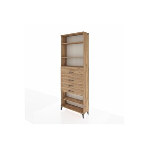 Arges Dolap 4 Raflı 4 Çekmeceli 88x30x243 Çam-çam