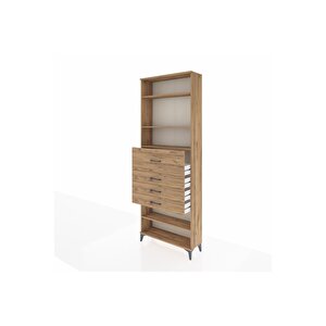 Arges Dolap 4 Raflı 4 Çekmeceli 88x30x243 Çam-çam