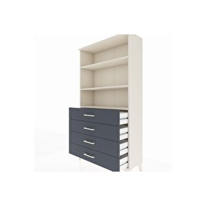 Arges Dolap 3 Raflı 4 Çekmeceli 88x30x163 Aytaşı-antrasit