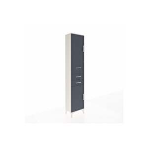 Arges Dolap 3 Raflı 3 Çekmeceli 2 Kapaklı 44x30x221 Aytaşı-antrasit