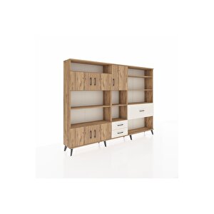 Arges Dolap 13 Raflı 3 Çekmeceli 5 Kapaklı 220x30x163 Çam-çam/aytaşı