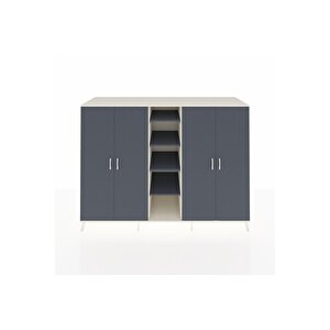 Kronos Dolap 12 Raflı 4 Kapaklı 220x59x163 Aytaşı-antrasit