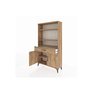 Arges Dolap 3 Raflı Tek Çekmeceli 2 Kapaklı 88x30x163 Çam-çam