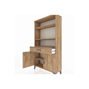 Arges Dolap 3 Raflı Tek Çekmeceli 2 Kapaklı 88x30x163 Çam-çam