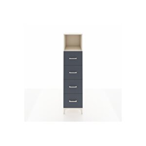 Kronos Dolap Tek Raflı 4 Çekmeceli 44x59x182 Aytaşı-antrasit