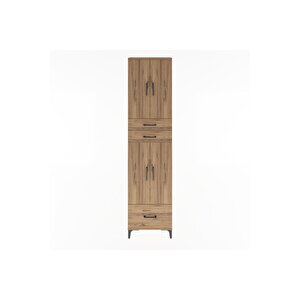 Arges Dolap 5 Raflı 3 Çekmeceli 4 Kapaklı 60x30x243 Çam-çam