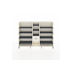 Arges Dolap 11 Raflı 3 Çekmeceli  220x30x163 Aytaşı-antrasit/aytaşı