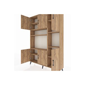 Arges Gardrop 9 Raflı 6 Kapaklı 132x30x195 Çam-çam