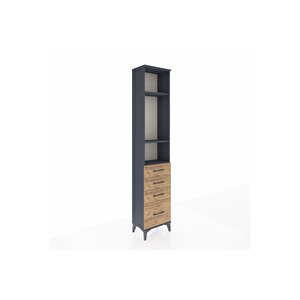 Arges Dolap 3 Raflı 4 Çekmeceli 44x30x221 Antrasit-çam