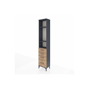 Arges Dolap 3 Raflı 4 Çekmeceli 44x30x221 Antrasit-çam