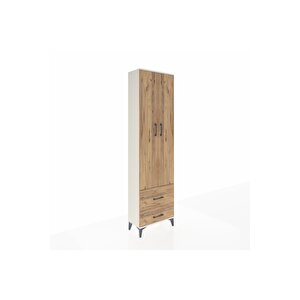 Arges Dolap 4 Raflı 2 Çekmeceli 2 Kapaklı 60x30x221 Aytaşı-çam