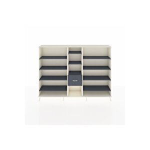 Arges Dolap 11 Raflı 3 Çekmeceli  220x30x163 Aytaşı-antrasit