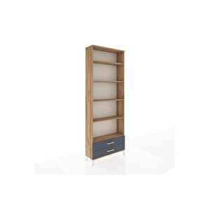 Arges Dolap 5 Raflı 2 Çekmeceli 88x30x243 Çam-antrasit