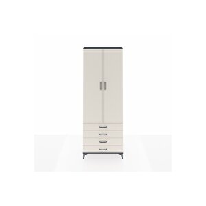 Arges Dolap 5 Raflı 4 Çekmeceli 2 Kapaklı 88x30x243 Antrasit-aytaşı