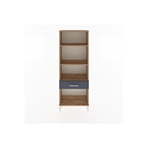 Arges Dolap 3 Raflı Tek Çekmeceli 60x30x163 Çam-antrasit