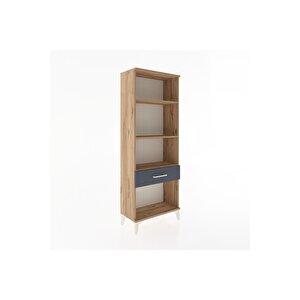 Arges Dolap 3 Raflı Tek Çekmeceli 60x30x163 Çam-antrasit