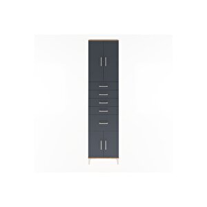 Arges Dolap 2 Raflı 5 Çekmeceli 4 Kapaklı 60x30x243 Çam-antrasit