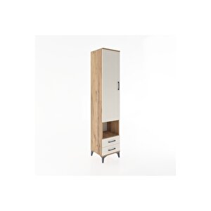 Hyperion Dolap 5 Raflı 2 Çekmeceli Tek Kapaklı 44x44x221 Çam-aytaşı