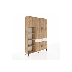 Arges Dolap 8 Raflı Tek Çekmeceli 5 Kapaklı 132x30x195 Çam-çam/aytaşı