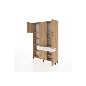 Arges Dolap 8 Raflı Tek Çekmeceli 5 Kapaklı 132x30x195 Çam-çam/aytaşı