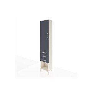 Arges Dolap 2 Raflı 3 Çekmeceli Tek Askılı 44x30x221 Aytaşı-antrasit