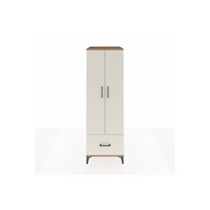 Kronos Dolap 4 Raflı Tek Çekmeceli 2 Kapaklı 60x59x182 Çam-aytaşı