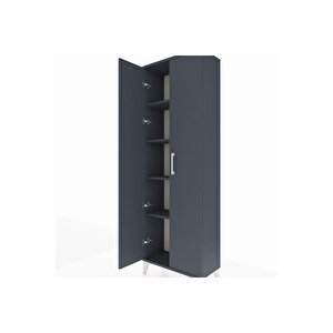 Arges Dolap 4 Raflı 2 Kapaklı 60x30x182 Antrasit-antrasit