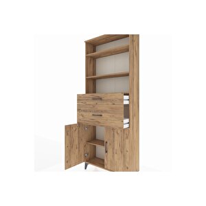 Arges Dolap 4 Raflı 2 Çekmeceli 2 Kapaklı 88x30x221 Çam-çam