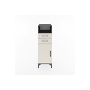 Hyperion Dolap 2 Raflı 2 Çekmeceli Tek Kapaklı 44x44x134 Antrasit-aytaşı