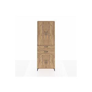 Arges Dolap 4 Raflı 2 Çekmeceli 4 Kapaklı 88x30x243 Çam-çam