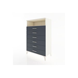 Hyperion Dolap Tek Raflı 6 Çekmeceli 88x44x134 Aytaşı-antrasit