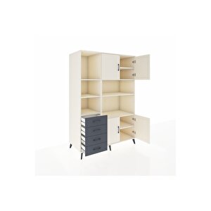 Kronos Dolap 8 Raflı 4 Çekmeceli 4 Kapaklı 132x59x195 Aytaşı-aytaşı/antrasit