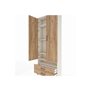 Arges Dolap 5 Raflı 2 Çekmeceli 2 Kapaklı 88x30x221 Aytaşı-çam