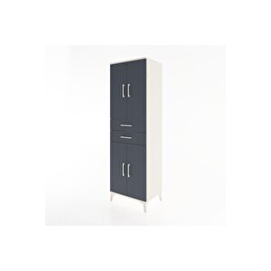 Hyperion Dolap 4 Raflı 2 Çekmeceli 4 Kapaklı 60x44x195 Aytaşı-antrasit
