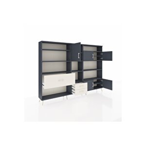 Arges Dolap 13 Raflı 3 Çekmeceli 5 Kapaklı 220x30x163 Antrasit-antrasit/aytaşı