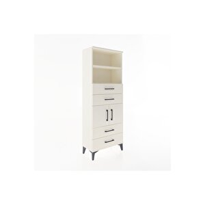 Arges Dolap 3 Raflı 4 Çekmeceli 2 Kapaklı 60x30x163 Aytaşı-aytaşı