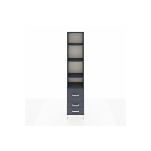 Arges Dolap 4 Raflı 3 Çekmeceli 44x30x221 Antrasit-antrasit