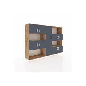 Hyperion Dolap 10 Raflı 9 Kapaklı 220x44x163 Çam-antrasit/çam