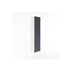 Hyperion Dolap 4 Raflı Tek Çekmeceli 2 Kapaklı 44x44x221 Aytaşı-antrasit