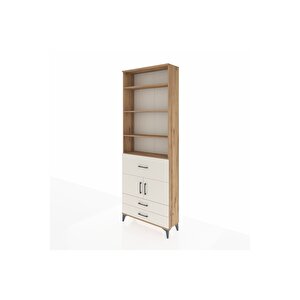 Arges Dolap 5 Raflı 3 Çekmeceli 2 Kapaklı 88x30x243 Çam-aytaşı
