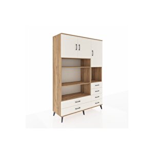 Hyperion Gardrop 9 Raflı 6 Çekmeceli 3 Kapaklı 132x44x195 Çam-aytaşı