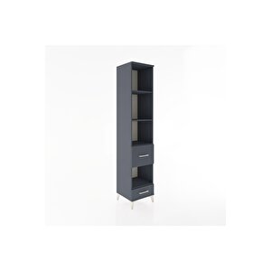 Hyperion Dolap 4 Raflı 2 Çekmeceli 44x44x221 Antrasit-antrasit