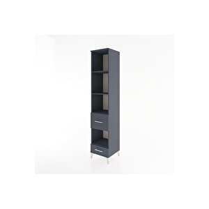 Hyperion Dolap 4 Raflı 2 Çekmeceli 44x44x221 Antrasit-antrasit