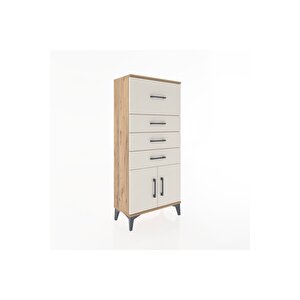 Hyperion Dolap 4 Çekmeceli 2 Kapaklı 60x44x134 Çam-aytaşı