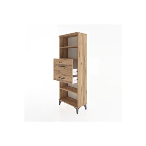 Arges Dolap 3 Raflı 2 Çekmeceli 60x30x163 Çam-çam