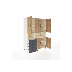 Kronos Dolap 7 Raflı 4 Çekmeceli 5 Kapaklı 132x59x195 Aytaşı-çam/antrasit