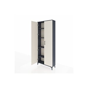 Arges Dolap 4 Raflı 2 Kapaklı 88x30x221 Antrasit-aytaşı