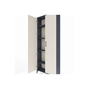 Arges Dolap 4 Raflı 2 Kapaklı 88x30x221 Antrasit-aytaşı