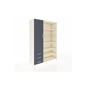 Hyperion Gardrop 9 Raflı 3 Çekmeceli 3 Kapaklı 132x44x195 Aytaşı-antrasit